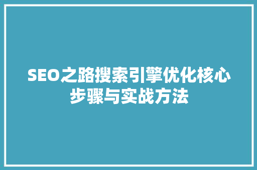 SEO之路搜索引擎优化核心步骤与实战方法