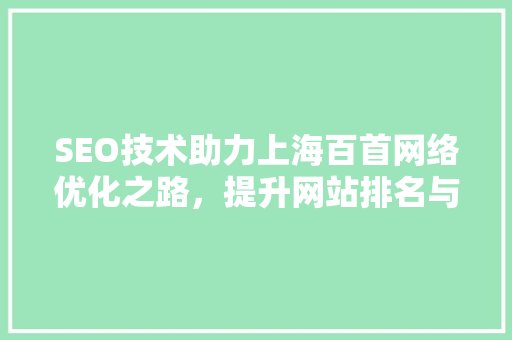 SEO技术助力上海百首网络优化之路，提升网站排名与用户体验