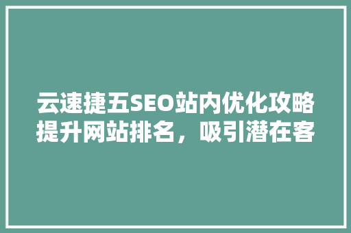 云速捷五SEO站内优化攻略提升网站排名，吸引潜在客户