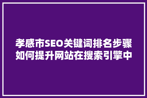 孝感市SEO关键词排名步骤如何提升网站在搜索引擎中的竞争力