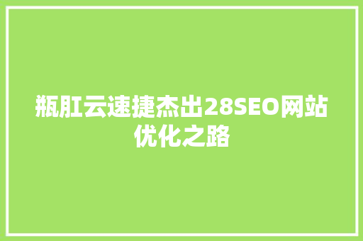 瓶肛云速捷杰出28SEO网站优化之路