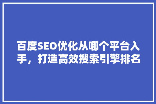 百度SEO优化从哪个平台入手，打造高效搜索引擎排名步骤