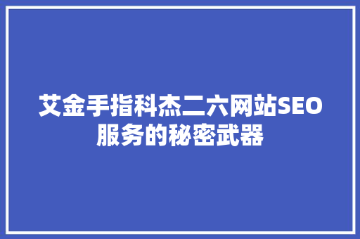 艾金手指科杰二六网站SEO服务的秘密武器