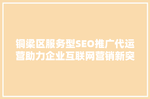 铜梁区服务型SEO推广代运营助力企业互联网营销新突破