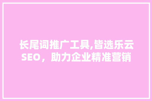 长尾词推广工具,皆选乐云SEO，助力企业精准营销