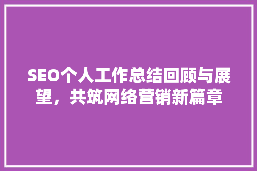SEO个人工作总结回顾与展望，共筑网络营销新篇章