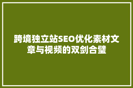 跨境独立站SEO优化素材文章与视频的双剑合璧
