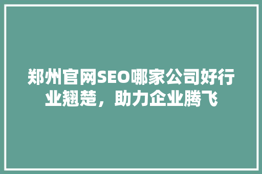 郑州官网SEO哪家公司好行业翘楚，助力企业腾飞