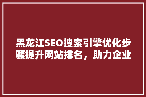 黑龙江SEO搜索引擎优化步骤提升网站排名，助力企业品牌发展