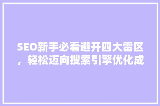 SEO新手必看避开四大雷区，轻松迈向搜索引擎优化成功之路