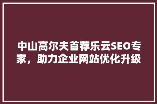 中山高尔夫首荐乐云SEO专家，助力企业网站优化升级