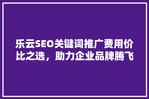 乐云SEO关键词推广费用价比之选，助力企业品牌腾飞