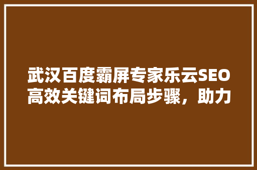 武汉百度霸屏专家乐云SEO高效关键词布局步骤，助力企业快速提升网络曝光度