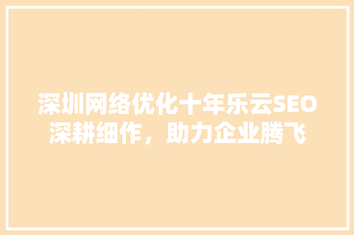 深圳网络优化十年乐云SEO深耕细作，助力企业腾飞