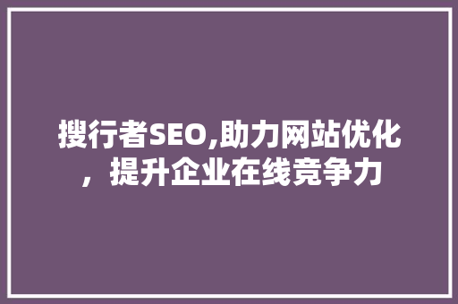 搜行者SEO,助力网站优化，提升企业在线竞争力