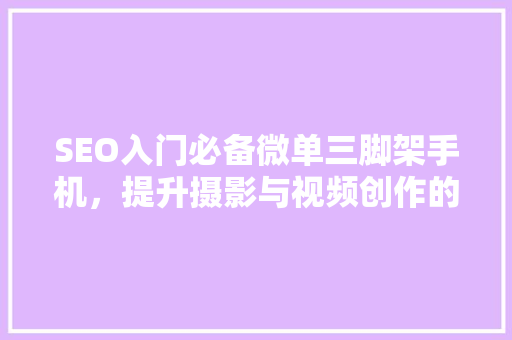 SEO入门必备微单三脚架手机，提升摄影与视频创作的专业度  第1张