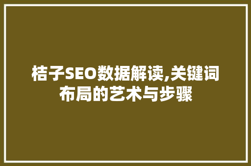 桔子SEO数据解读,关键词布局的艺术与步骤  第1张