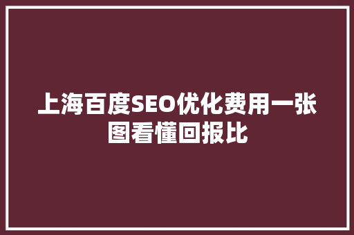 上海百度SEO优化费用一张图看懂回报比