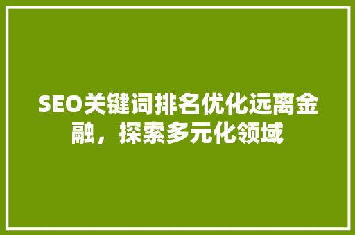 SEO关键词排名优化远离金融，探索多元化领域