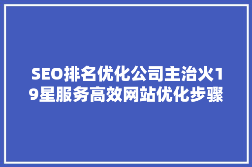 SEO排名优化公司主治火19星服务高效网站优化步骤