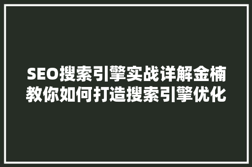 SEO搜索引擎实战详解金楠教你如何打造搜索引擎优化步骤