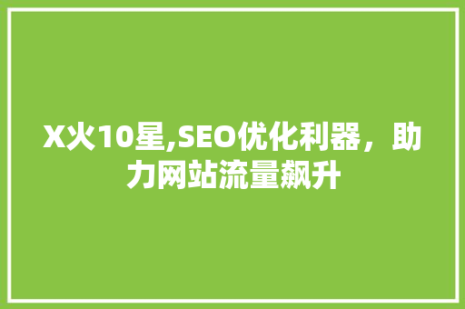 X火10星,SEO优化利器，助力网站流量飙升
