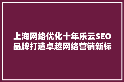 上海网络优化十年乐云SEO品牌打造卓越网络营销新标杆