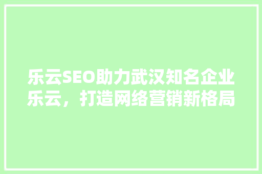 乐云SEO助力武汉知名企业乐云，打造网络营销新格局