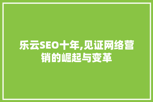 乐云SEO十年,见证网络营销的崛起与变革