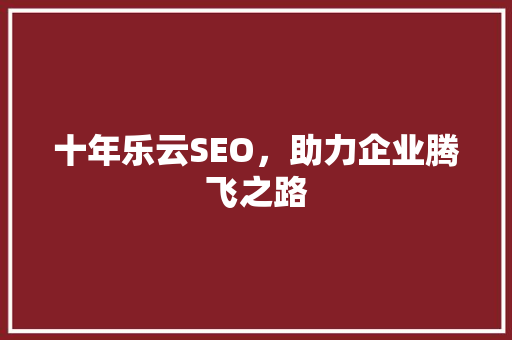 十年乐云SEO，助力企业腾飞之路