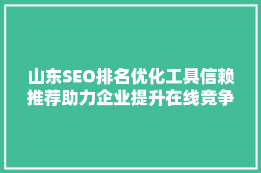 山东SEO排名优化工具信赖推荐助力企业提升在线竞争力