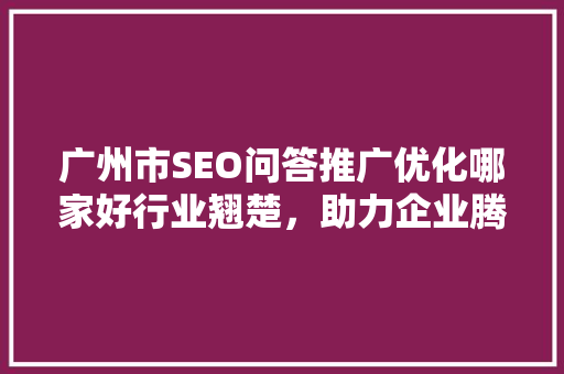广州市SEO问答推广优化哪家好行业翘楚，助力企业腾飞