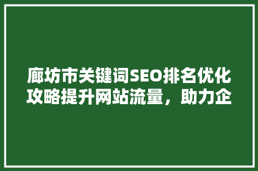廊坊市关键词SEO排名优化攻略提升网站流量，助力企业腾飞