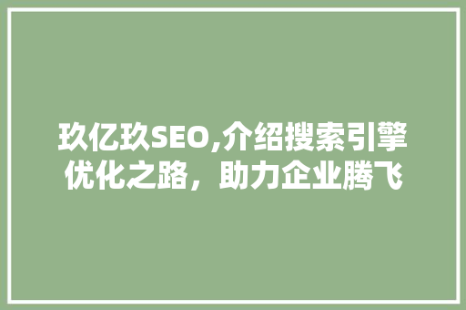 玖亿玖SEO,介绍搜索引擎优化之路，助力企业腾飞