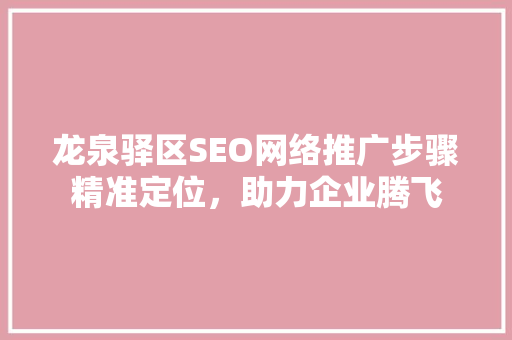 龙泉驿区SEO网络推广步骤精准定位，助力企业腾飞