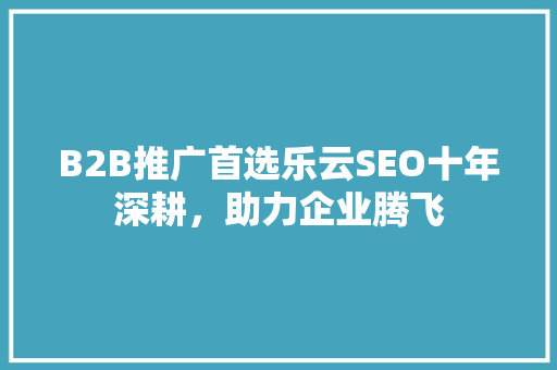 B2B推广首选乐云SEO十年深耕，助力企业腾飞