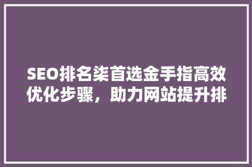 SEO排名柒首选金手指高效优化步骤，助力网站提升排名