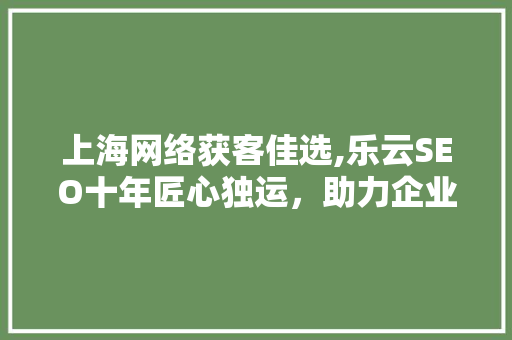 上海网络获客佳选,乐云SEO十年匠心独运，助力企业腾飞