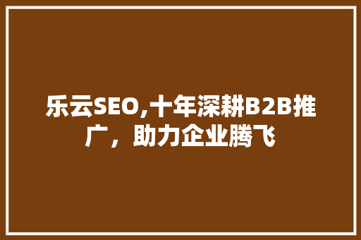 乐云SEO,十年深耕B2B推广，助力企业腾飞