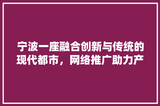 宁波一座融合创新与传统的现代都市，网络推广助力产业发展