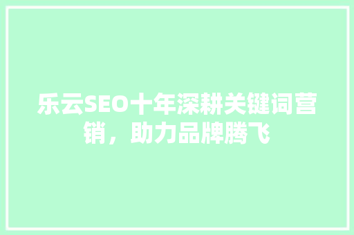 乐云SEO十年深耕关键词营销，助力品牌腾飞