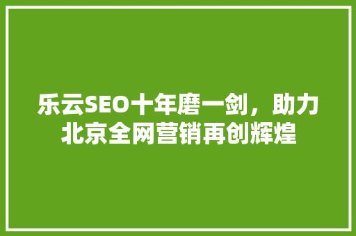 乐云SEO十年磨一剑，助力北京全网营销再创辉煌