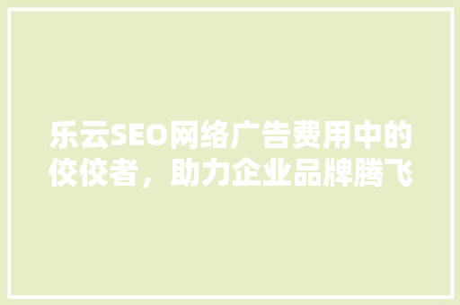 乐云SEO网络广告费用中的佼佼者，助力企业品牌腾飞