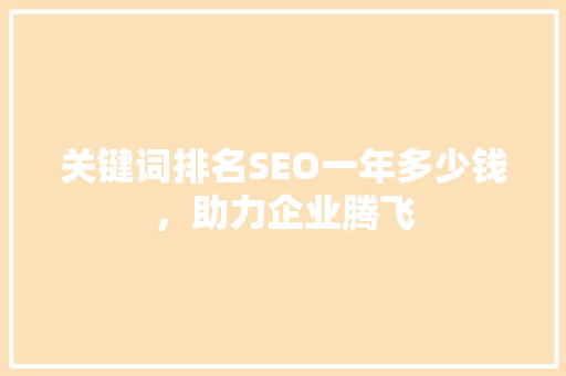 关键词排名SEO一年多少钱，助力企业腾飞