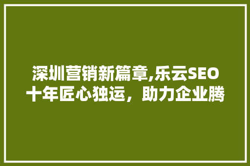 深圳营销新篇章,乐云SEO十年匠心独运，助力企业腾飞