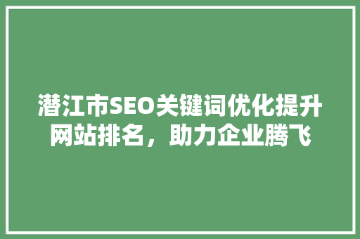 潜江市SEO关键词优化提升网站排名，助力企业腾飞
