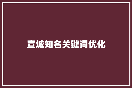 宣城知名关键词优化