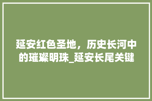 延安红色圣地，历史长河中的璀璨明珠_延安长尾关键词优化