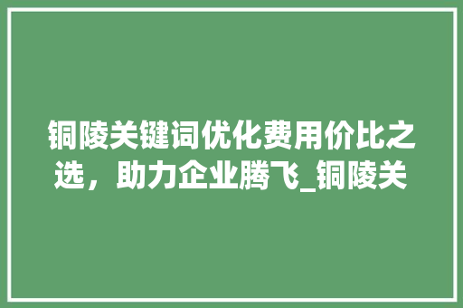 铜陵关键词优化费用价比之选，助力企业腾飞_铜陵关键词优化费用
