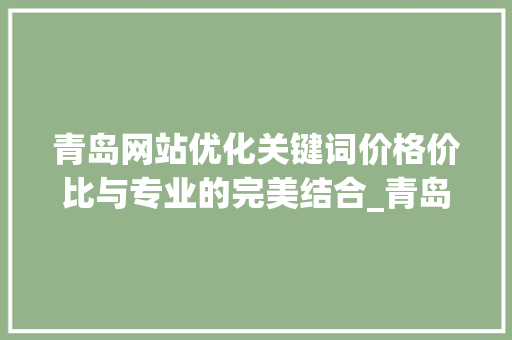 青岛网站优化关键词价格价比与专业的完美结合_青岛网站优化关键词价格